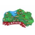 Ledusskapja magnēts Latvijas karte ar pilsētām